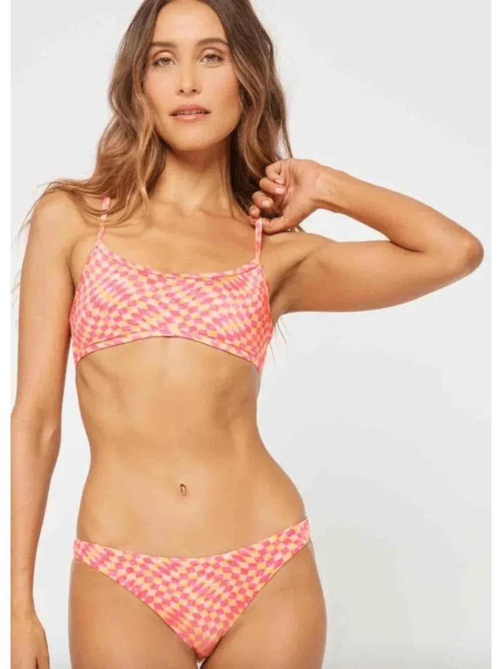 L*Space Pamela Bikini Top in Heat Waves Large New Womens Swimsuit